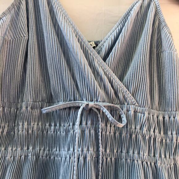 Abercrombie & Fitch Retro Vibe Top Ribbed Pastel Metallic Sheen V Neck Peplum S - Picture 3 of 6